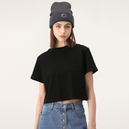 Crop top,Crop T-shirt,Cropped t-shirt,Baby Tee Seamless Crop T-shirt